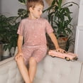thumbnail image 4 of Balery Rose Gold Glitter Conjunto de Pijama Infantil de Manga Corta con Estampado – Ropa de Dormir de Algodón Suave-4X-Large, 4 of 6