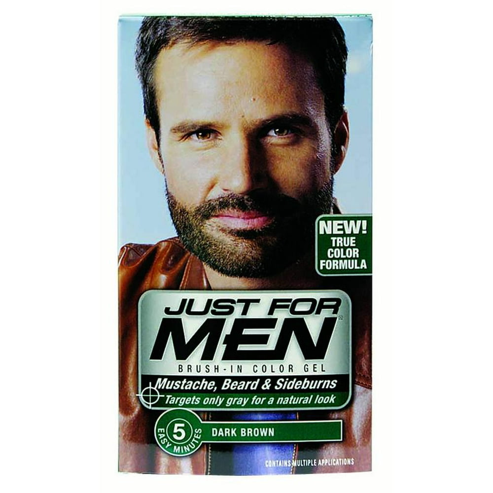 JUST FOR MEN Color Gel Mustache & Beard M45, Dark Brown 1 Each