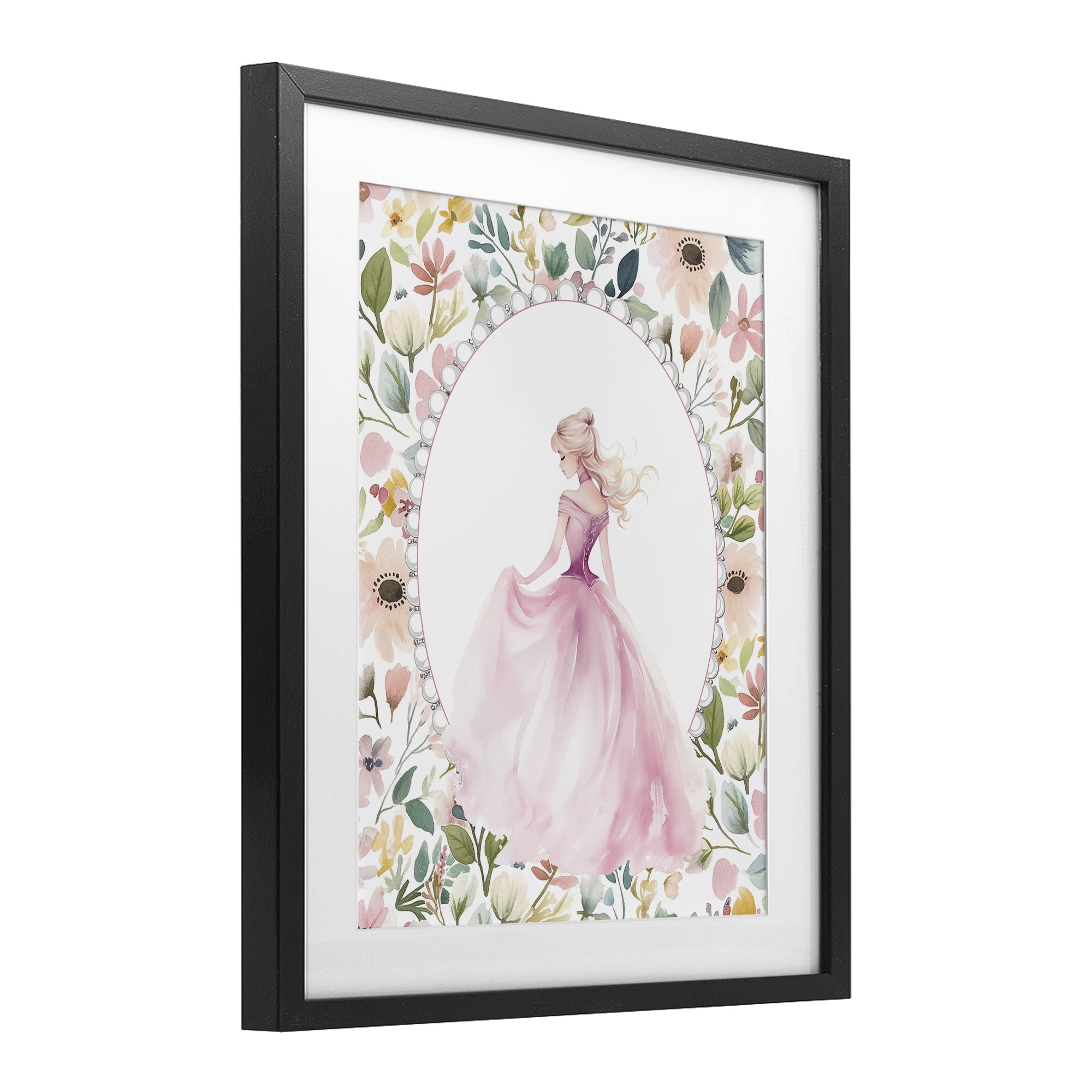 Stupell Industries Graceful Princess Love Black Framed Print Under Glass, design by Christine Simpson Art