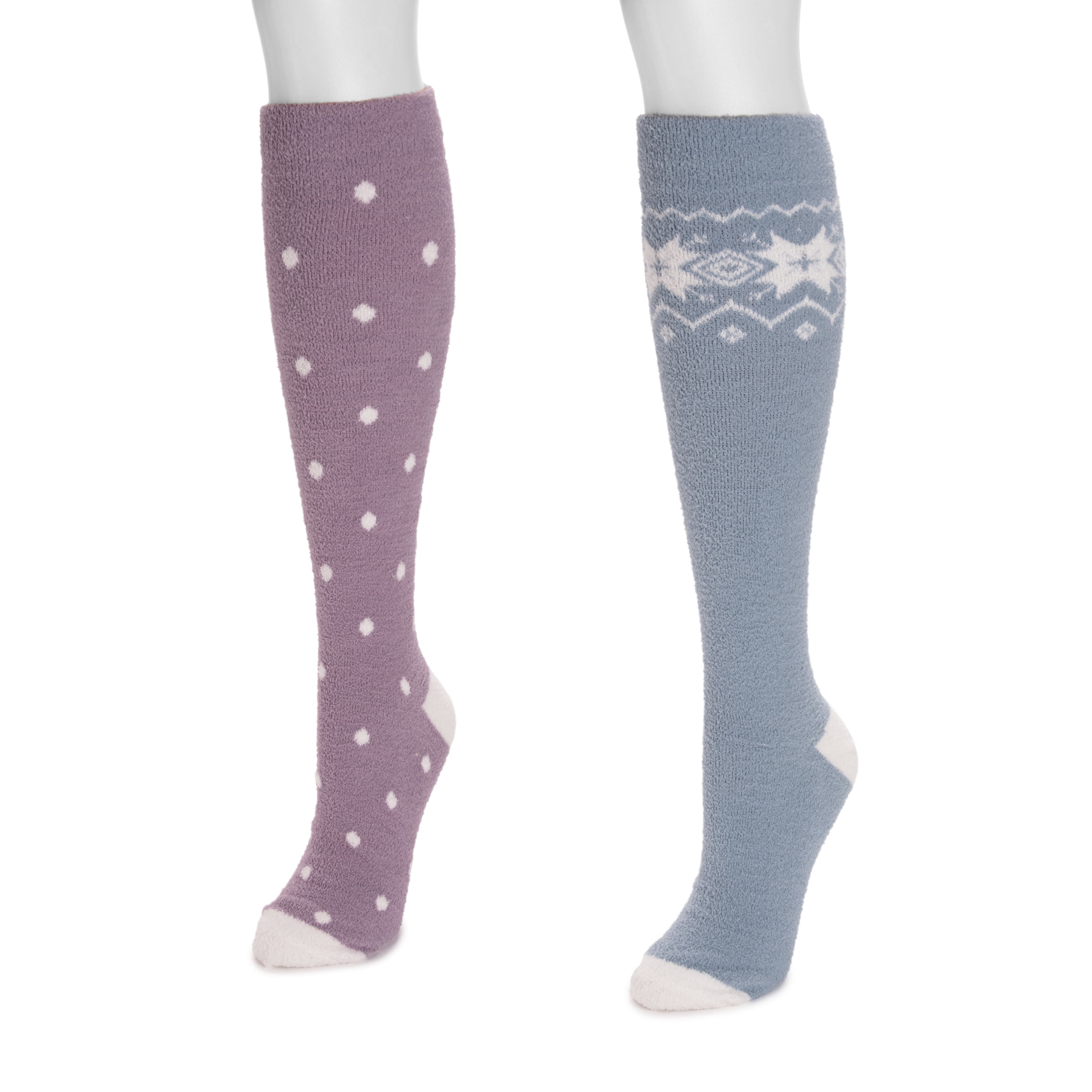 MUK LUKS Women's Women's 2 Pack Knee High Compression Cozy Socks