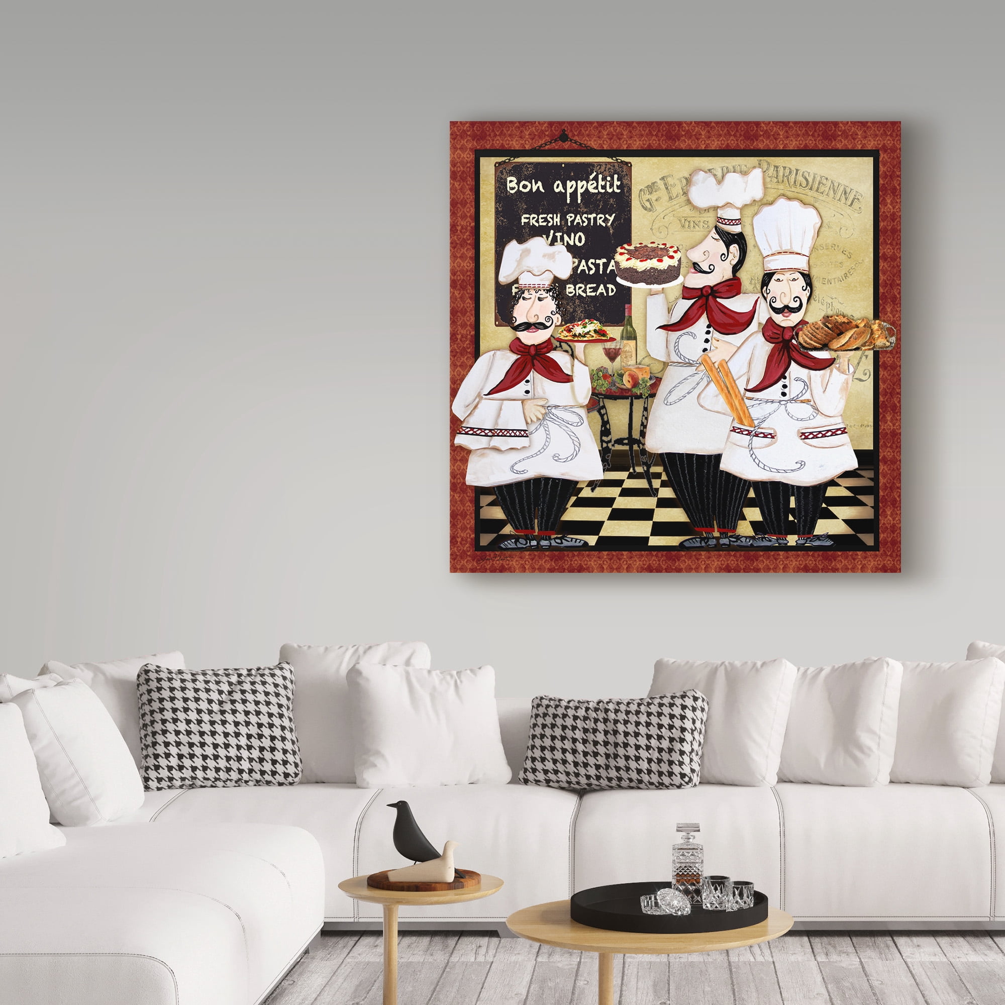 Trademark Fine Art 'Bistro French Chefs 2' Canvas Art by Jean Plout