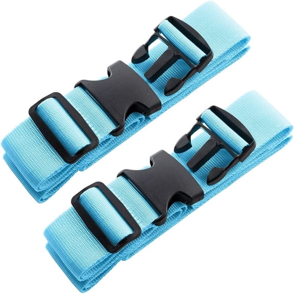 2 count 74?x2?Luggage Straps for Suitcases,Adjustable Suitcase Straps and Heavy Duty Strap Buckle Packing Straps Travel Accessories,Blue