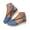 Blue, variant on Womens Closed Toe Sandals Adjustable Ankle Strap Linen Shoes Back Empty Leisure Rope Bottom Slope Heel Roman Sandals