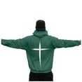 thumbnail image 4 of Mens Hoodies Sweatshirt Pullover Jesus Inspirational Religious Faith Cross Graphic Hooded Zip Up Hoodie for Men,Green,2XL, 4 of 5