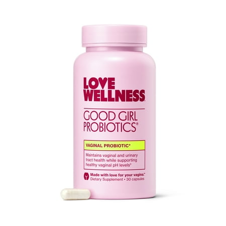 Love Wellness Good Girl Probiotics, Vaginal Probiotics for Women, pH Balance & Odor Support, 30 Capsules