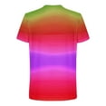 thumbnail image 4 of ZCFZJW Mens Ombre T-Shirts Casual Tie Dye Gradient Color Print Summer Short Sleeve Crewneck Tees Trendy Regular Fit Basic Workout Tshirt Tops Red XXXL, 4 of 5