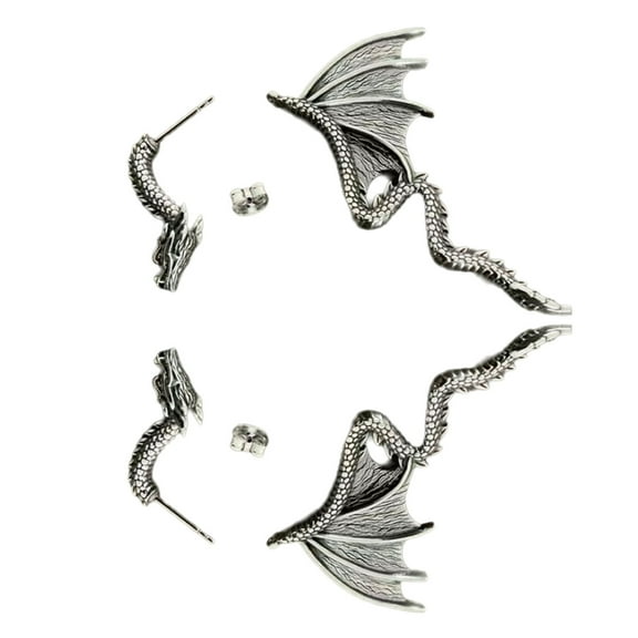 FENOHREFE Eye Catching Dragon Earrings Ear Jewelry Removable Ear Studs Stylish Dark Dragon Earrings for Parties and Performances