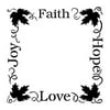 "Faith Hope Love Joy Grapevine Frame Word Art Stencil - 13"" x 13"""