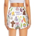 thumbnail image 4 of Xecao's Happy Easter1 for a double-layer running short for women, perfect for gym, tennis, and more, featuring a convenient pocket., 4 of 9