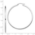 thumbnail image 2 of 925 Sterling Silver 2x50mm Square Tube Hoop Earrings Round, 2 of 6