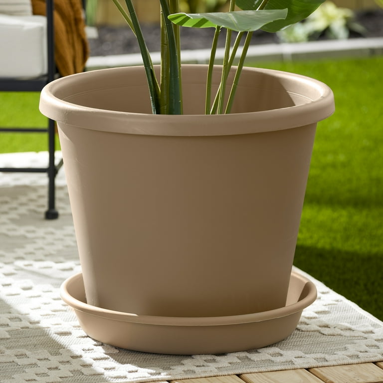 The HC Companies 21 In Planter Saucer for Classic Pots, Sandstone