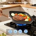 thumbnail image 4 of CONCETTA Non-Stick Cookware Set, Square Frying Pan, Wooden Handle, Suitable For Indoor And Outdoor Camping and Rv Cooking, Gift for Mother's Day, Black, 4 of 7