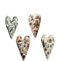 4 Pcs Christmas Embroidery Ornament Kits, DIY Heart Embroidery Pendants, Cute Hand Embroidery Christmas Tree Hanging Decoration