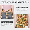 thumbnail image 6 of Beige Red Sunflower Pattern Apron-Garden Aprons for Women with Pockets-Cotton Linen Waterproof Kitchen Cooking Gardening Aprons Adjustable for Kitchen,Cooking,BBQ and Salon 33x27 Inch, 6 of 7