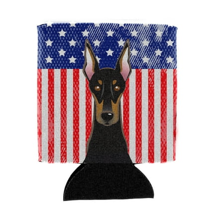 

Carolines Treasures BB2175CC American Flag and Doberman Can or Bottle Hugger Can Hugger multicolor