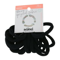 Scunci I Was Made With Upcycled Fabric Hair Ponytailers, Black, 18-Pieces