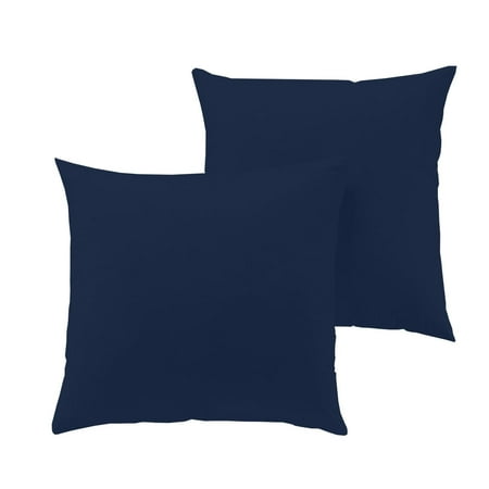 Euro Pillow Set The Great American Store Hand Made Indoor/Outdoor 6D Set of 2 Solid Euro Pillows- Navy Blue (26