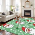 thumbnail image 2 of Merry Christmas Area Rugs 8'x10', Small Throw Rugs for Living Room Patio, Santa Claus Xmas Winter Leaves Snowflake Green Indoor Outdoor Rug Non-Slip Low Pile Carpet Runner Reversible Floor Mats, 2 of 8
