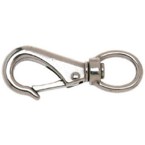 Campbell T7631434 Rigid Quick Snap, Stainless Steel, Polished, 3/4" Round Eye, 9/16" Opening, 3-29/32" Length, 190 lbs Load Capacity