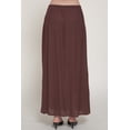 thumbnail image 5 of Women's Elastic Waist Crinkle Woven Long Skirt with Tie Detail, Casual Flowy Maxi Skirt Brown M, 5 of 5