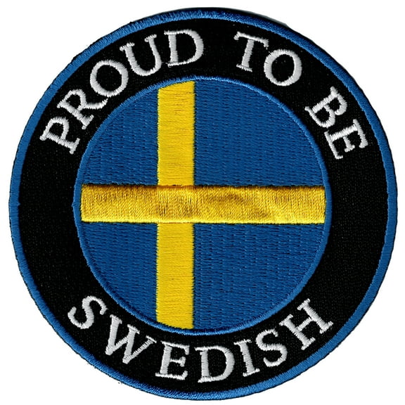 Proud To Be Swedish Iron-On Embroidered Biker Patch