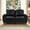 Black, variant on 59" Classic Loveseat Sofa with Rolled Arms and Brass Nail Trim, Faux Leather Upholstered Couch with Solid Wood Legs for Living Room Study, Burgundy
