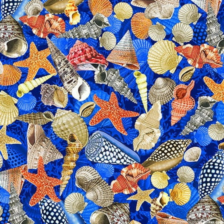 Under The Sea Seashells Cotton Fabric