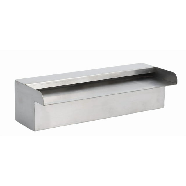 QinaQin Pool Fountain Waterfall Spillway, Stainless Steel Pond Fountain with Multi-Color LED Light for Outdoor Pools