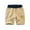Khaki, variant on Baby Kids Boys Cotton Jogger Shorts for Summer Toddler Elastic Waist Sweat Shorts with Pockets Cartoon Print Five Points Pants for Boys 1-9T