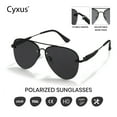 thumbnail image 4 of Cyxus Aviator Sunglasses for Men Classic Polarized Mirrored Lens UV Protection （Black Lens & Black Frame）, 4 of 7