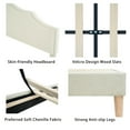 thumbnail image 2 of Noble House Queen Size Platform Bed, Linen Upholstered with Adjustable Headboard, Modern Simple Style, Beige, 2 of 12