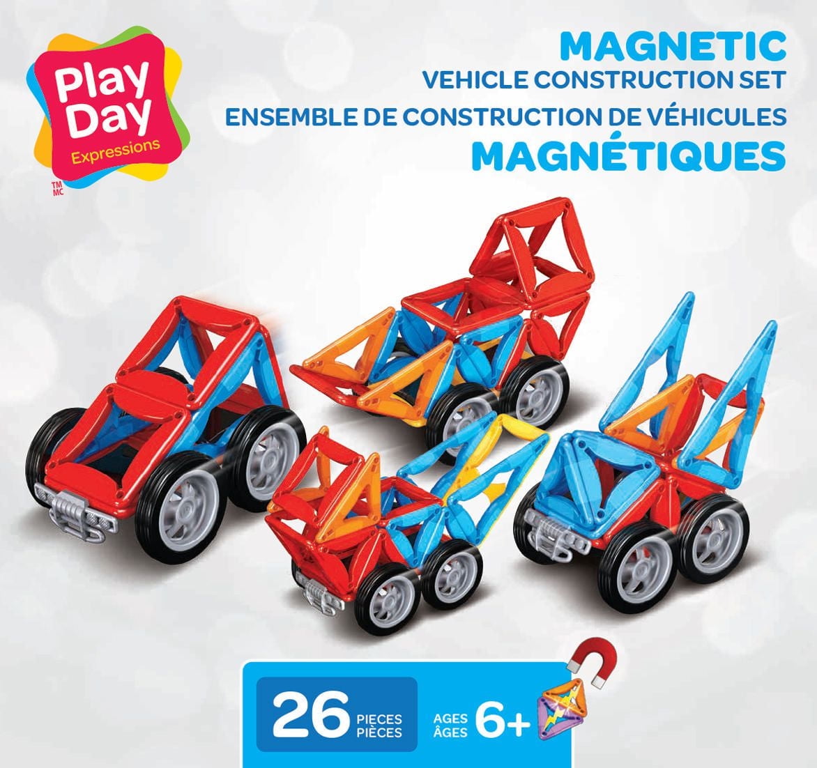 Play Day 26pc Magnetic Vehicle Construction Set
