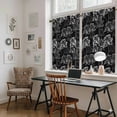 thumbnail image 5 of Vintage Floral Kitchen Curtains 45 Inch Length, Black Dandelion Plants Country Botanical Tiers Curtains for Bathroom Bedroom Cafe, Light Filtering Small Window Treatment Drapes 2 Panels 42"Wx45"L, 5 of 8