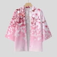 thumbnail image 2 of 2DXuixsh Cardigan pour Femmes, Coupe Ample, Imprimés Floraux, Blouse Décontractée, Col Rond, Chandail Classique, Violet Taille TG, 2 of 4