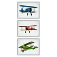thumbnail image 2 of Stupell Industries Retro Planes at Flight Aircraft Pilots Colorful Transportation Framed Wall Art Design by Ashley Calhoun, 3 Piece, 11" x 14", Black Framed, 2 of 5