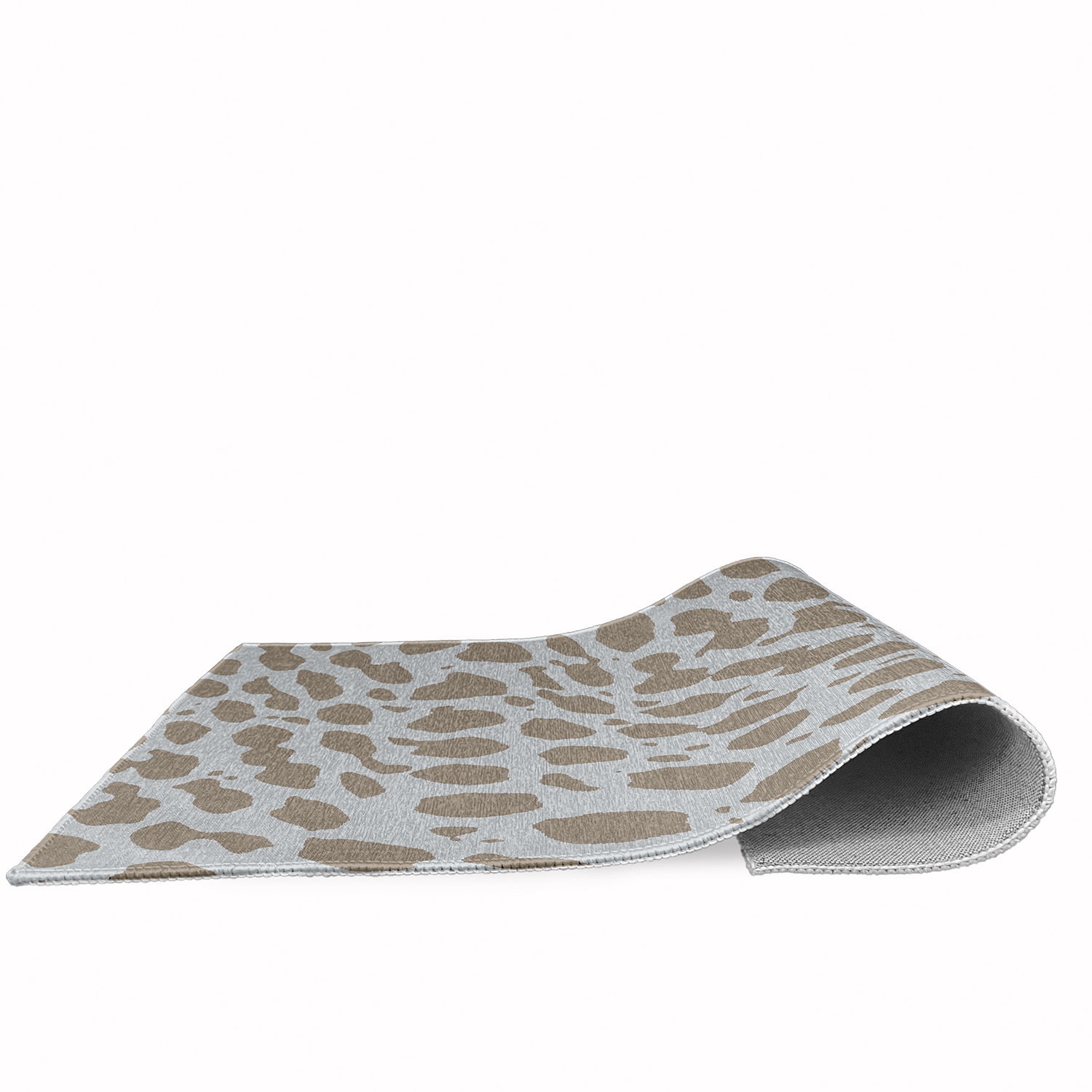 18" x 30" Simply Daisy Leopard Pattern Modern & Contemporary Chenille Area Rug, Brown