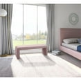 thumbnail image 2 of Meridian Furniture Minimalist Pink Velvet Bench, 2 of 5