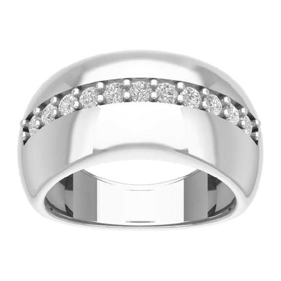 Araiya Fine Jewelry Sterling Silver Diamond Band Ring (1/2 cttw, I-J Color, I2-I3 Clarity), Size 8
