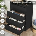 thumbnail image 7 of Homfa 4 Drawer Dresser for Bedroom, Modern Storage Cabinet Chest of Drawers Wood Nightstand for Living Room, Black, 7 of 7
