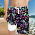 thumbnail image 2 of Gubotare Teen Boy Swim Trunks Boys Swim Trunks Quick Dry Swim Shorts Lightweight Bathing Suits Side Pocket (Black,Size 8-9 Years), 2 of 7