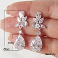 thumbnail image 5 of Joyas para bodas Pendientes de circonita con forma de pera y gotas de agua para la cena de bodas Pendientes de novia cómodos de llevar, 5 of 5