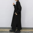 thumbnail image 5 of Gibobby Vestido de manga larga para mujer Vestido largo a la moda para mujer, vestido de sudadera con empalme con capucha(Negro,G), 5 of 5