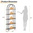thumbnail image 2 of Industrial 5 niveles estante con metal arch, abiertos design, y adjustable feet - sturdy almacenamiento organizer para sala de estar, dormitorio, o oficina en casa (negra y graphite gris), 2 of 7