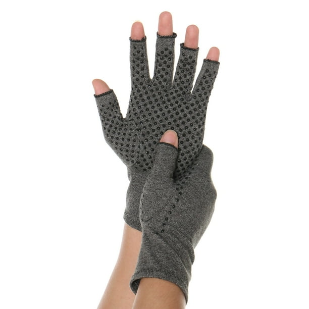 FITTOO Unisex Textured Fingerless Compression Open Finger Hand Gloves