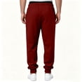 thumbnail image 7 of Men's Sweatpants Trendy Elastic Waist Drawstring Cuffed Jogging Pants Loose Lounge Casual Sweat Pants for Outdoor Sports with Pockets Wine M, 7 of 7