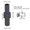 thumbnail image 2 of Uxcell 16mm to 15mm Straight Coupler Adapter with 13-19mm Clamps Barb Hose Fitting 1 Set, 2 of 5