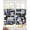Blue Black White, variant on Red Black Geometric Sheer Curtains 63 Inch Length 2 Panels Set for Living Room/Bedroom, Modern Color Block Abstract Kitchen Curtains Grommet Semi-Sheer Curtains Drapes Window Treatments 42"x63"x2