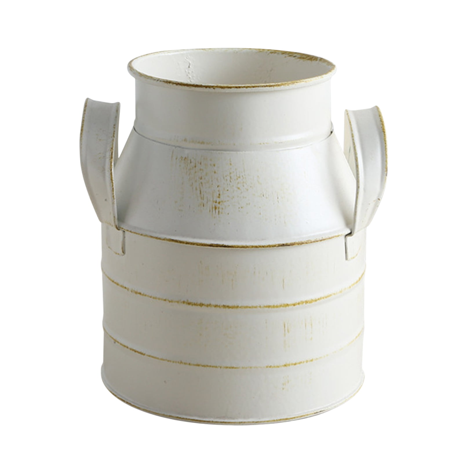 PWFE Rustic Metal Flower Vase Farmhouse Decor Milk Can Vase With Handle