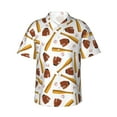 thumbnail image 1 of KLL Baseball Sport Pattern Men's Hawaiian Shirt Short Sleeve Button Down Beach Shirts,Small, 1 of 7
