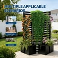 thumbnail image 6 of Riedhoff Metal Planter Box with Privacy Screen, 3 Panel Divider, 52.3 x 27.5 x 70.8", Black, 6 of 10